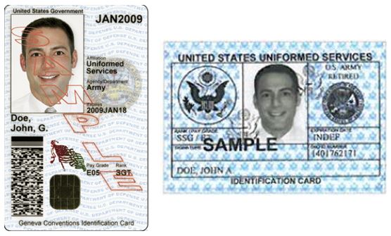 fake retired military id card